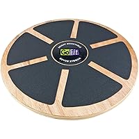 GoFit Wood Wobble Balance Board - Adjustable, Non Slip,Black