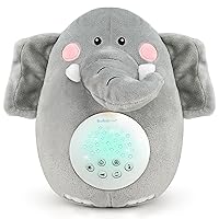 Bubzi Co Baby Sound Machine, Portable Elephant Soother & Baby Night Light Projector, Comforting Electronic Infant Toddler Sleep Aid & Baby Shush with White Noise