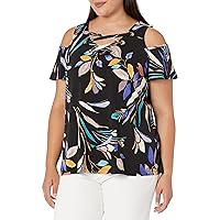 Avenue Women's Plus Size Top Cara C Shld PRT