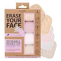 Face Reusable Makeup Removing Cloths With Friendly Packaging By Danielle Enterprises 4 pack D50007, ECO, 1 Count