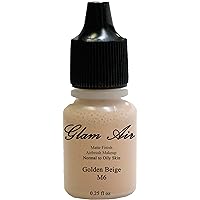 Glam Air Airbrush Makeup Foundation Water Based Matte M6 Golden Beige (Ideal for Normal to Oily Skin) 0.25oz