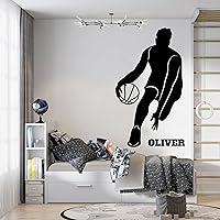 Figure of Basketball Player Sticker with Name Sign - Picture of Player Custom Basketball Wall Decal - Basketball PlayerPersonalized Basketball Stickers Name