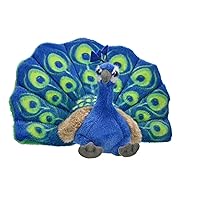 WILD REPUBLIC Peacock Plush, Stuffed Animal, Plush Toy, Kids Gifts, Cuddlekins, 8 Inches,Blue