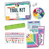 Carson Dellosa Be Clever Wherever Math Tool Kit, 11-Piece Math Games for Kids Ages 6-8 With Math Manipulatives, Multiplication Chart, and Math Dice, Math Corner Classroom Supplies