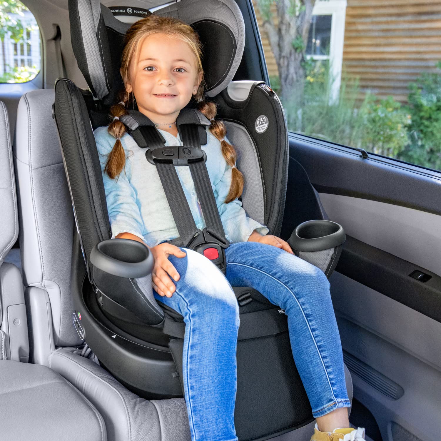 Evenflo Revolve360 Extend All-in-One Rotational Car Seat with Quick Clean Cover (Rowe Pink)