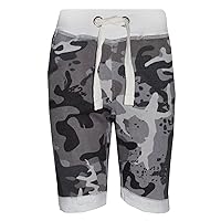 Boys Fleece Shorts Sportswear Activewear Casual Summer Fashion - Boys Fleece Shorts Camo Charcoal 11-12