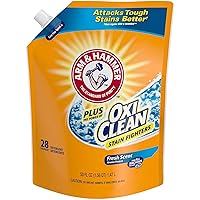 Arm & Hammer Plus OxiClean, 84 Loads Total Laundry Detergent Easy-Pour Pouches, 3 pack, 50 Fl oz each