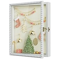 Love-KANKEI Shadow Box Frame 11x14, Deep Large Shadow Box Display Case with Unique Beads Door and Glass Window, Wood Memory Box for Pictures,Medals,Memorabilia,Collections White