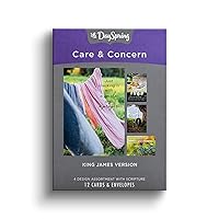 DaySpring - Care & Concern - A Heart and a Smile - King James Version - 4 Design Assortment with Scripture - 12 Boxed Sympathy Cards & Envelopes (J7446)