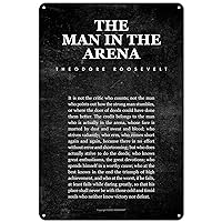 KAIMKEART Man in the Arena Poster - 8x12 - Theodore Roosevelt Quote Wall Art - Inspirational Gifts for Men, Boys or Entrepreneurs - Motivational Decor for Office, Living Room or Bedroom