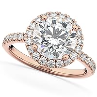 Allurez 18k Gold (2.50ct) Round Halo Diamond Engagement Ring