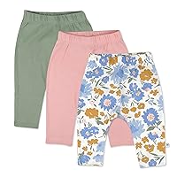 HonestBaby Multipack Harem Pants Roomy Fit Pull on Bottoms 100% Organic Cotton for Infant Baby Boys, Girls, Unisex (Legacy)
