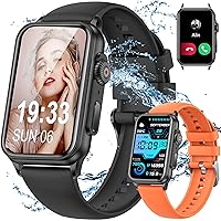 Smart Watches for Women Men with Call, Smart Watch Fitness Tracker With Blood Oxygen Blood Pressure and Sleep Monitor, 1.57'' Full Touch Screen IP68 Waterproof, for Android IOS Phone(with 2 bands)