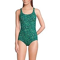 Lands' End Women's Chlorine Resistant Soft Cup Tugless Sporty One Piece Swimsuit