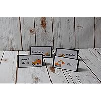 10 Construction Party Name Tags, Construction Crew Birthday Buffet Labels, Road Work Party Food Tags, Tent Labels