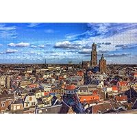Holland Dom Tower Utrecht Jigsaw Puzzle for Adults 1000 Piece Wooden Travel Gift Souvenir