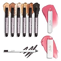 Julep Beauty Eyeshadow 101 6pc Set,Daylight + Skip The Brush- Peony Pink + It’s Balm- Nectar Pink + When Pencil Met Gel Eyeliner- Clay