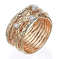 Handmade 14K Gold Filled 'Wrapped up' Ring Overlapping Intertwined Entwined Crisscross Crossover Knotted Statement Wire Wrap Band