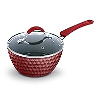 NutriChef Saucepan Pot with Lid - Non-Stick High-Qualified Kitchen Cookware, 1.7 Quart (Works with Model: NCCW11RDD)