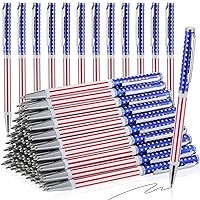 60 Pcs American Flag Ballpoint Pen Patriotic Metal Pens USA Themed Slim Retractable Pens Bulk Black Ink 0.7 mm 4th of July Pens for Independence Day Veteran Swat Souvenir Gifts (Silver)