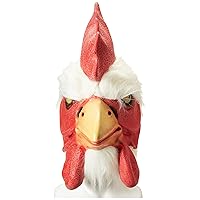 HMS mens Rooster With Fur Trim costume masks, White, One Size US