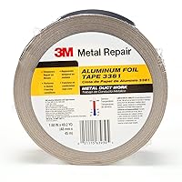 Aluminum Foil Tape 3381, 1.88 in x 50 yd, 2.7 mil, Silver, HVAC, Sealing and Patching, Moisture Barrier, Cold Weather, Air Ducts, Foam Sheathing Boards, Insulation, Metal Repair