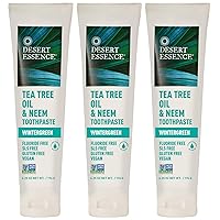 Tea Tree Oil & Neem Toothpaste, Fluoride-Free with Baking Soda, 6.25 Oz (Pack of 3)