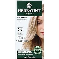 Herbatint Permanent Haircolor Gel, 9N Honey Blonde, Alcohol Free, Vegan, 100% Grey Coverage - 4.56 oz