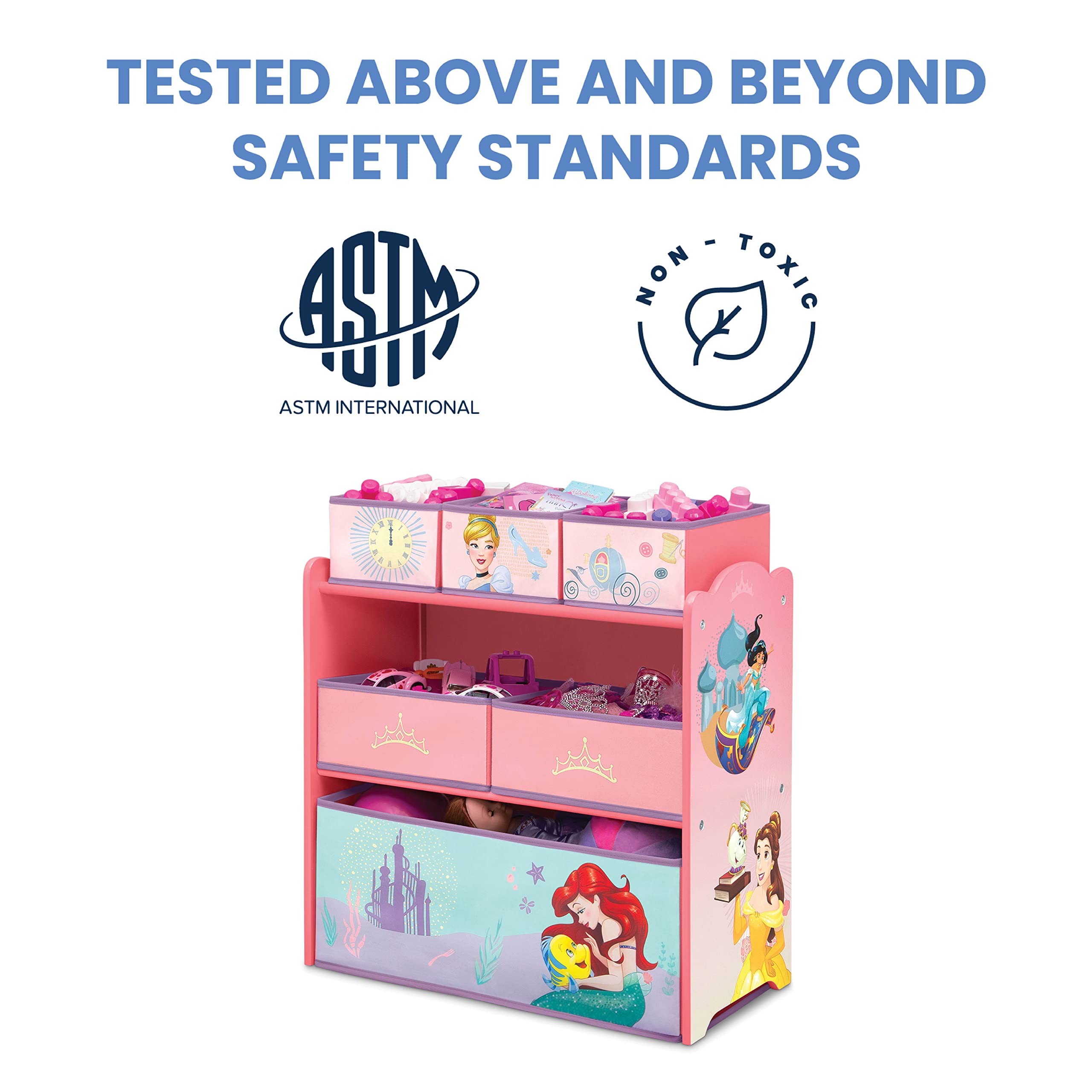 Delta Children Design & Store 6 Bin Toy Storage Organizer, Disney Princess