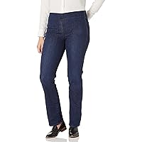 NYDJ Women's Pull-On Marilyn Straight Jeans | Slimming & Flattering Fit, Clean Denslowe, 10