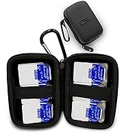 CASEMATIX Travel Case for Contact Lenses Fits 12 Daily Disposable Contacts in a Compact Dual-Sided Storage Case with Clip On Carabiner - Includes Contact Lens Case Only