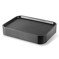 New Star Foodservice 531018 Black Plastic Fast Food Tray, 10 by 14-Inch, Set of 12