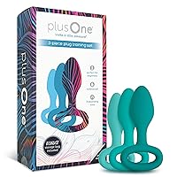 plusOne 3-Piece Butt Plug Training Set - Tapered Designs with Looped Bottom Ring for Easy Insertion and Beginner-Friendly - Waterproof & Body-Safe Silicone