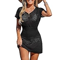 Mokoru Women Crochet Swimsuit Coverup Summer Bathing Suit Swim Cover Up Beach Vacation Dresses Swimwear