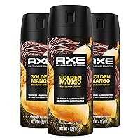 AXE Fine Fragrance Collection Premium Deodorant Body Spray for Men Golden Mango 3 Count With 72H Odor Protection and Freshness Infused with Mango, Mandarin, and Vetiver Essential Oils 4 oz