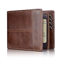Swallowmall Mens Wallet RFID Blocking Leather Bifold Wallets For Mens, Extra Capacity Men Wallets Leather Bifold with 1 ID Window 15 Slots Credit Card Gift Box