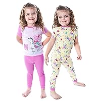 Seven Times Six Peppa Pig Toddler Girls Pajamas Princess Peppa On Unicorn 4 Piece Sleepwear Pajama Set