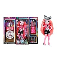 Vision and Neon Shadow-Mara Pinkett (Neon Pink) Fashion Doll. 2 Designer Outfits to Mix & Match with Rock Band Accessories PLAYSET, Great Gift for Kids 6-12 Years Old & Collectors