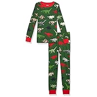 Hatley boys Organic Cotton Long Sleeve Printed Pajama Set