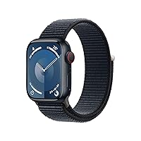 Apple Watch Series 9 [GPS + Cellular 41mm] Smartwatch with Midnight Aluminum Case with Midnight Sport Loop. Fitness Tracker, ECG Apps, Always-On Retina Display, Carbon Neutral