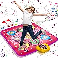beefunni Dance Mat,Girls Toy Gift for Ages 3 4 5 6,LED Dance Pad with 5 Fun Game Modes,Adjustable Volume,3 Challenge Levels,Built-in Music,Birthday Present for 3 4 5 6 Year Old Girls(Non-Slip)