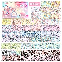 2500pcs Kpop Korean Photocard Stickers Book, Colorful Glitter Self-Adhesive  Deco Stickers with Bubble Heart Butterfly Cat Cute Korean Deco Stickers