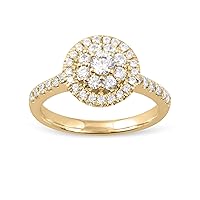 10k Gold 3/4 ct TDW IGI Certified Round Diamond Halo Engagement Ring (I-J | I2)