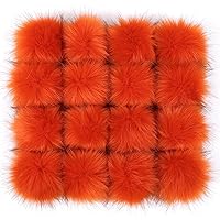 6pcs Fluffy Faux Fox Fur Pom Pom Ball with Elastic Loop for Hat Decoration Gloves Bags Charms Knitting Accessories ( Color : Orange , Size : Elastic Band )