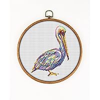 Pelican CS1334 - Counted Cross Stitch KIT#2. Set of Threads, Needles, AIDA Fabric, Needle Threader, Embroidery Clippers and Printed Color Pattern Inside.