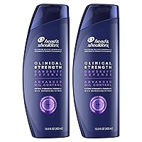Clinical Dandruff Shampoo Twin Pack, Advanced Oil & Flake Control, Selenium Sulfide for Seborrheic Dermatitis Relief, Prescription Strength Scalp Care, Refreshing Citrus, 13.5 Oz Each