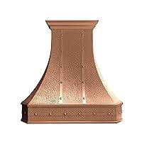 Copper Kitchen Range Hood with High Airflow Centrifugal Blower, Includes SUS 304 Liner and Baffle Filter, High CFM Vent Motor, with Beehive-Natural CopperH3STRBNI3039