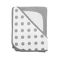 American Baby Company Cotton Terry Hooded Towel Set, Gray Dot, for Boys and Girls
