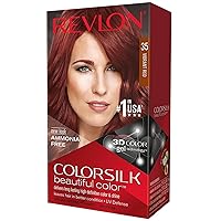 Revlon Permanent Hair Color, Permanent Hair Dye, Colorsilk with 100% Gray Coverage, Ammonia-Free, Keratin and Amino Acids, 35 Vibrant Red, 4.4 Oz (Pack of 1)