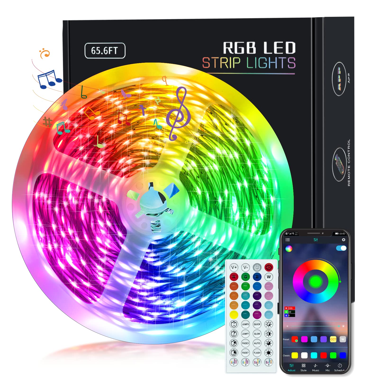 Mua KEELIXIN 65.6ft LED Lights for Bedroom, Music Sync RGB LED ...